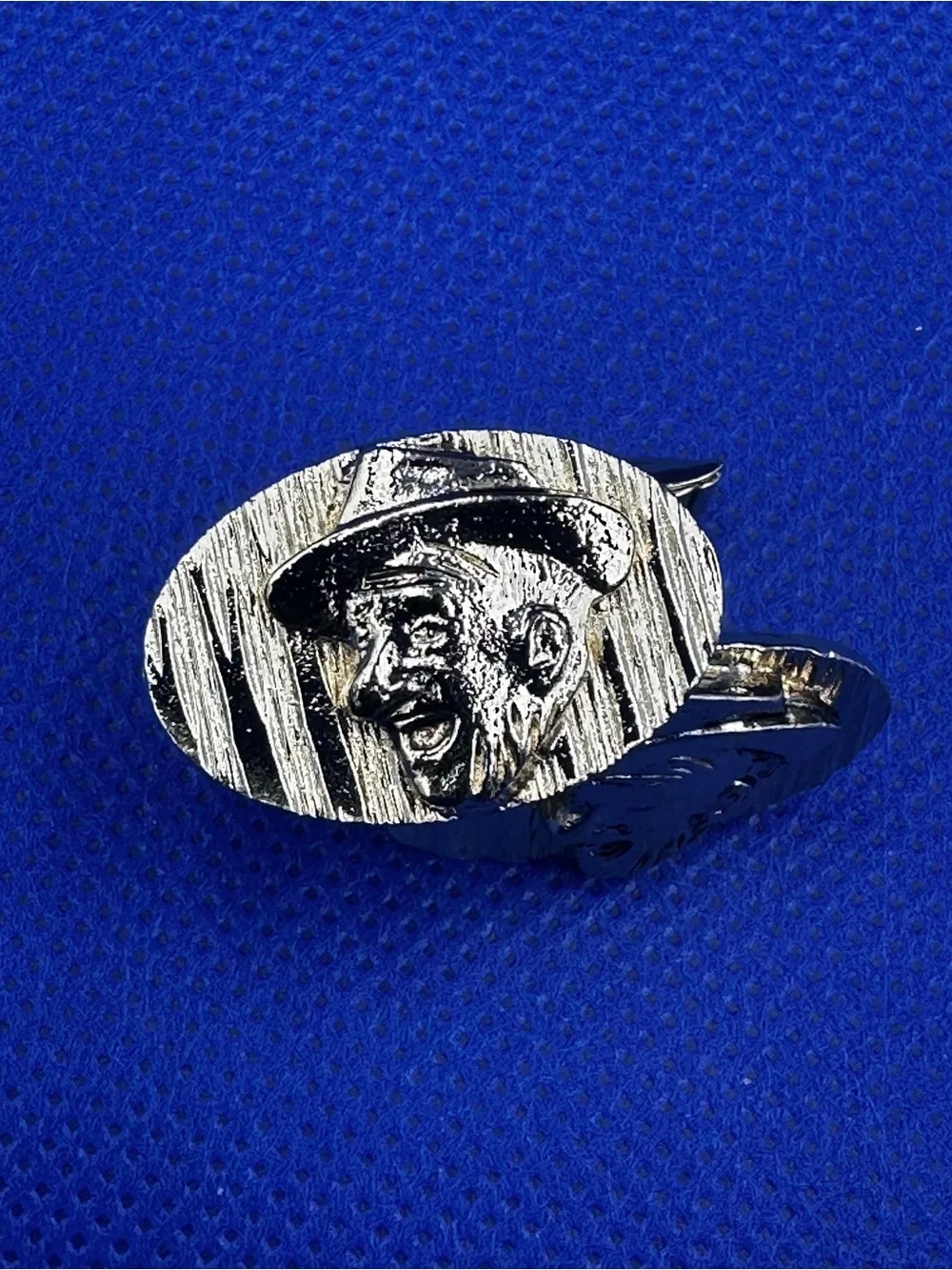 Vintage Goldtone Smiling Man Wearing Hat Cufflinks